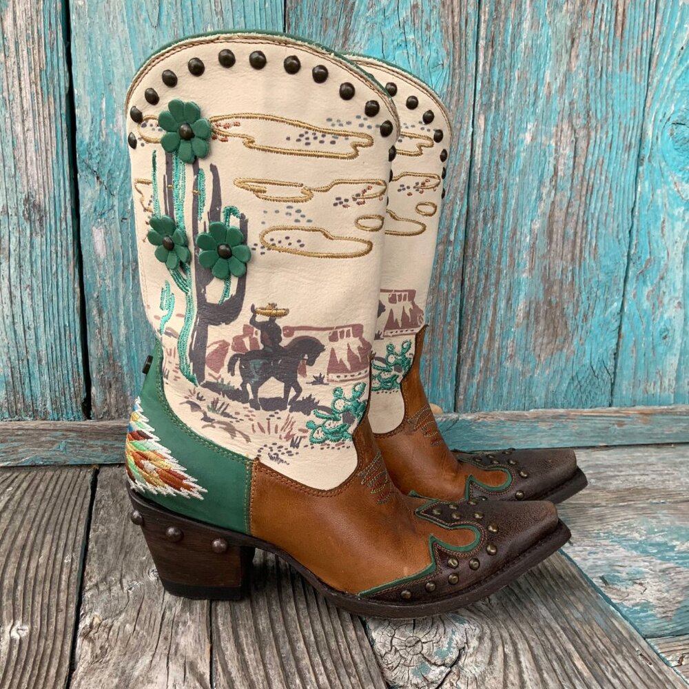 ULTRA RARE Double D Ranch El Paso Boots Honey Cowboy Boots Size 7.5 MSRP $1,250